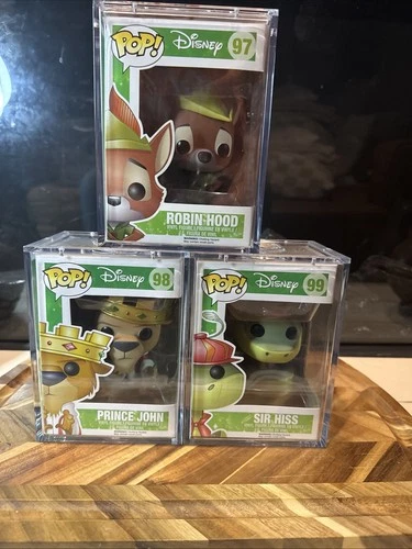 FUNKO POP! DISNEY ROBIN HOOD #97,  PRINCE JOHN #98, & SIR HISS #99
