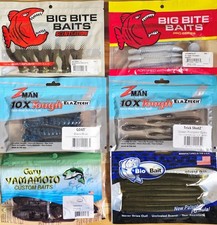 (6) Bass Soft Plastic Lure Kit Big Bites Z-Man Gary Yamamoto Bio Baits 36 Pieces