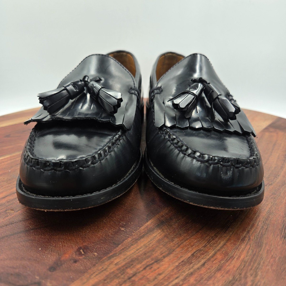GH Bass Weejuns Stratton Shoes Men 8.5M Black Leather Kiltie  display picture 1