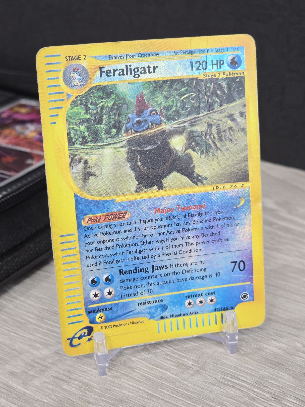 Pokemon Card Feraligatr #47/165 Reverse Holo Rare Expedition E Series (Damaged)