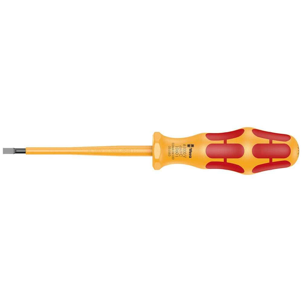 Wera 1060 i VDE Kraftform Slotted Screwdriver, 0.8 x 4 x 100mm