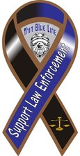 Support Law Enforcement Ribbon Vinyl Decal Sticker Choose Size Thin Blue Line Support Law Enforcement Ribbon Vinyl Decal Sticker Choose Size Thin Blue Line
