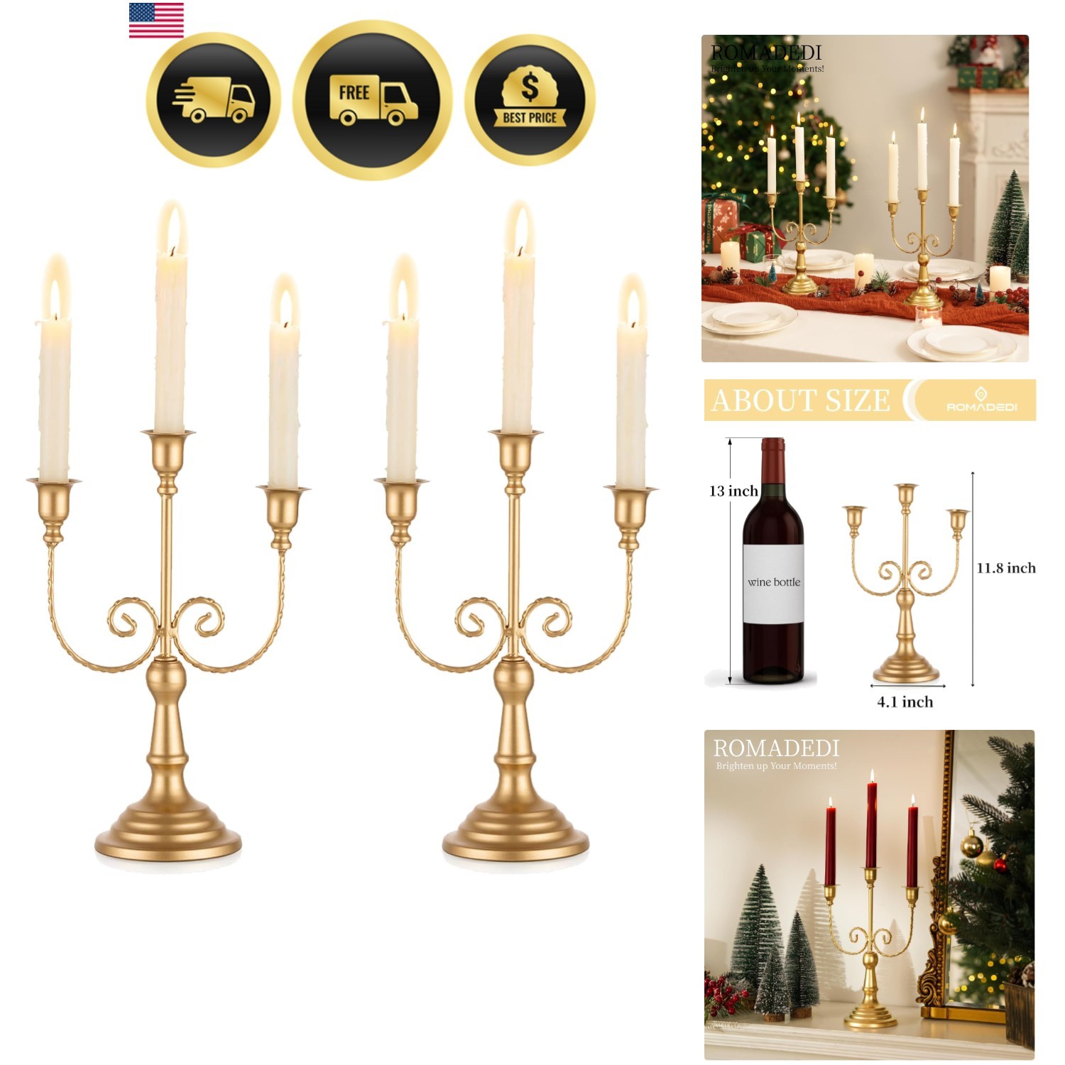 S 3 Arm Candelabra Table Centerpiece Decor For Weddings Hol.