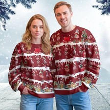 Flamingo Ugly Christmas Sweater Tropical Holiday Pink Bird Jumper Unisex Gift