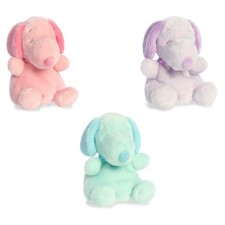 Aurora Plush Palm Pals - SNOOPY SET OF 3 Pink, Purple  Teal 5 inch - New