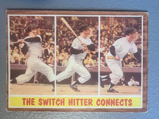 1962 Topps Baseball - Mickey Mantle ( Yankees ) Switch Hitter Connects #318 - EX