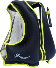 Inflatable Snorkel Vest PFD Kayak Life Jackets Vests for Adults 90Lb-220Lb Easy 
