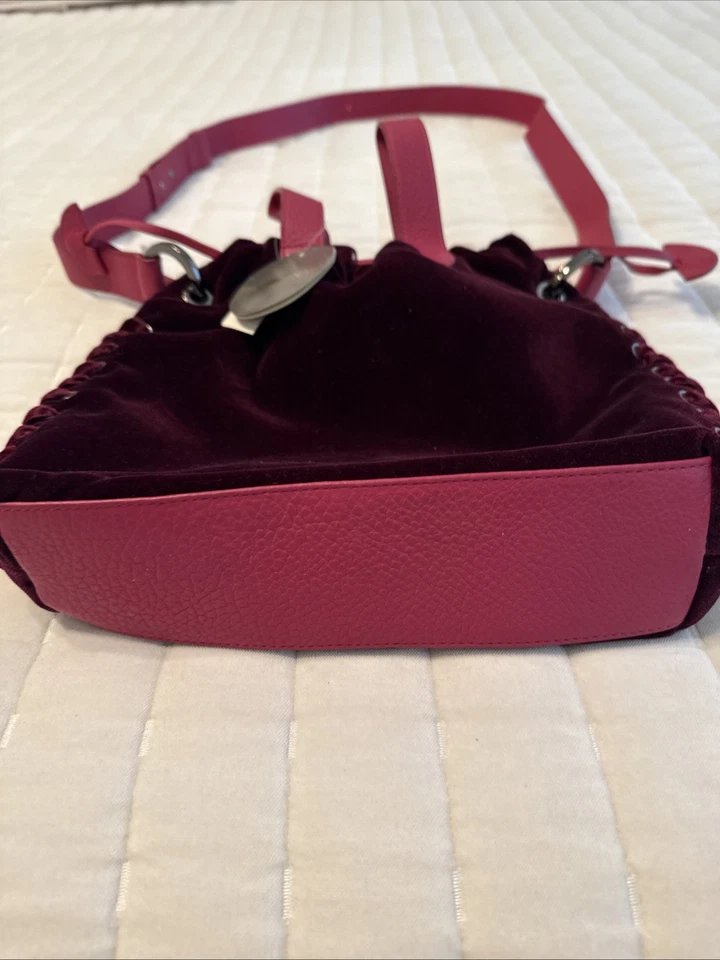 NUEVO Bolso Bandolera Meli Melo Para Mujer Hazel Burdeos Cordón Terciopelo Cuero Foto 4 de 4