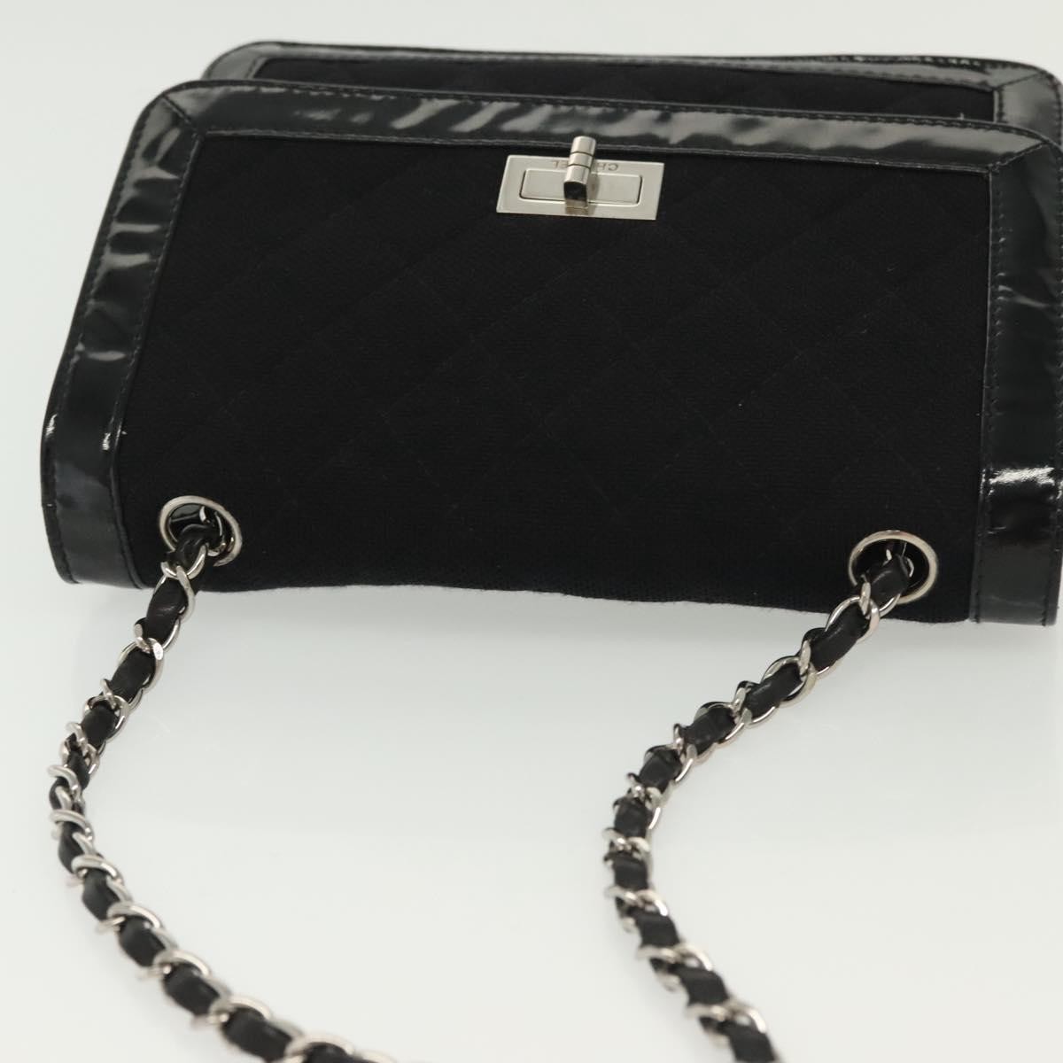Chanel Vintage Mademoiselle Flap Quilted Canvas With Patent Black Shoulder Bag — image 18