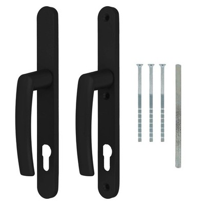 Türgriff Türdrücker Türklinke Drückergarnitur DHS 92mm Schwarz RAL 9005 2x Griff