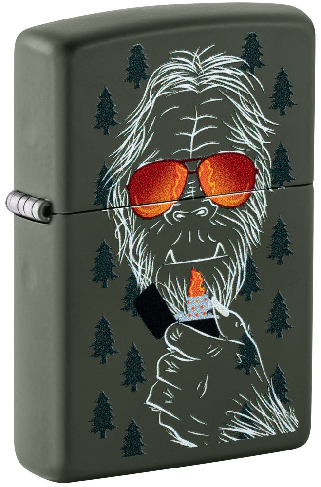 Zippo Zipsquatch Design Green Matte Windproof Pocket Lighter