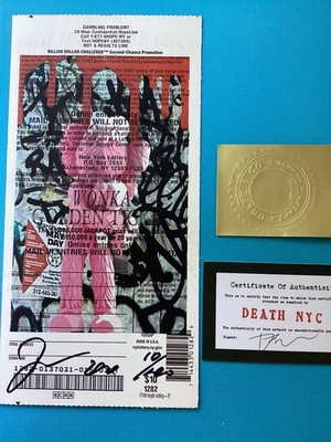 Death NYC - New York Lottery Ticket RARE Limited Edition 10/100 Signed With COA