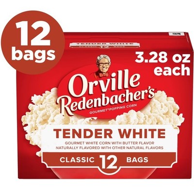White Corn Microwave Popcorn Value Size Bag 3.28 oz 12-Count Pack