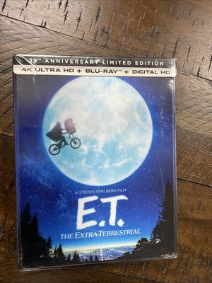 E.T. 35th Anniversary Edition 4K Bluray W/Lenticular Slipcover Book CD  NEW