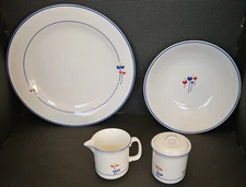 Rare Riva Designs Tulips 5-Pc Hostess Set; Sugar Creamer Chop Plate Serving Bowl