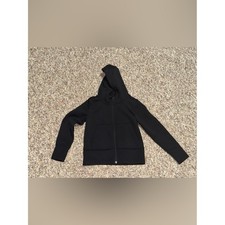 Boys girls Xs 4/5 Black Zip-Up Hooded Jacket coat