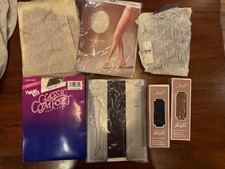 Lot Of 7 Vintage Hanes Pantyhose Stockings Lot NOS Nude Slate White Navy