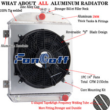 3 Rows Radiator+Shroud+Fan For 48-55 Holden F Series FJ FX 2.2L 6cyl Petrol MT!