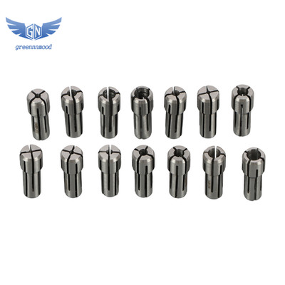 DA300 Precision Collet Set 14 Pcs (3/64'' - 1/4'' by 64ths) 1/64'' Collapse Range