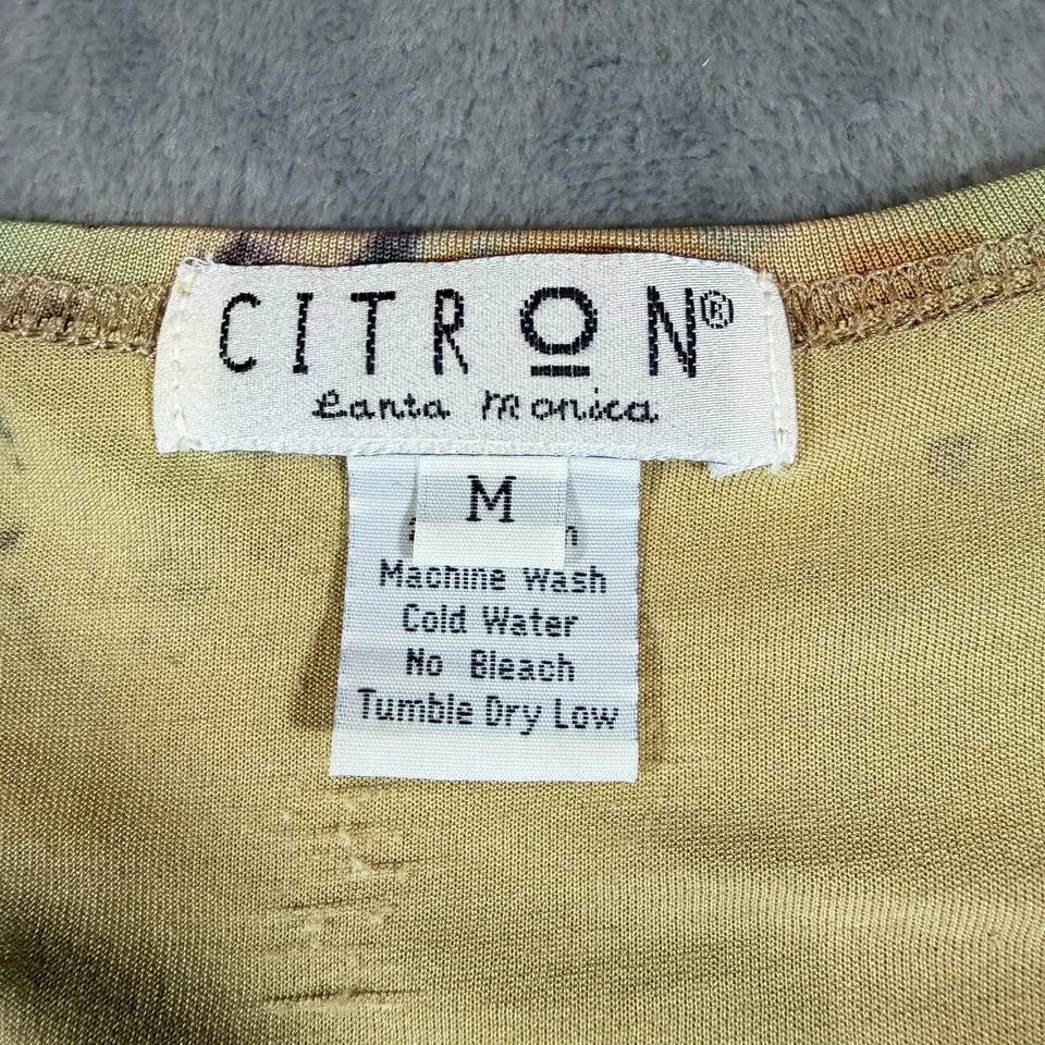 Camisa Citron Santa Monica Mujer Mediana Seda Bebé Camiseta Buda Elastizada Arte y2k Foto 3 de 4