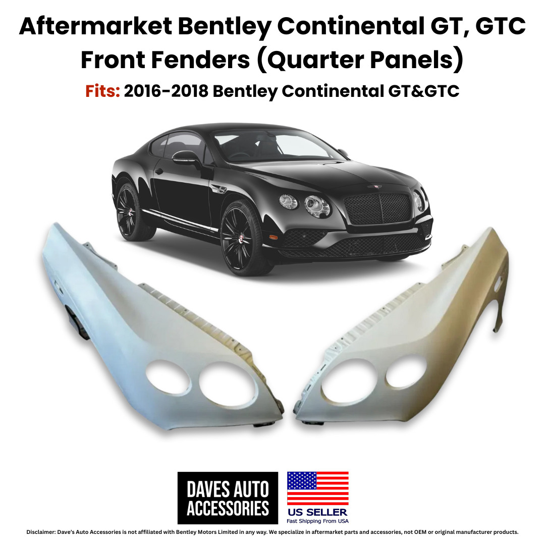 Carbon Fiber Fender Pair Fits 2016-2018 Bentley Continental GT GTC Aftermarket