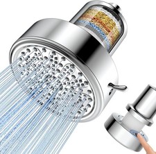 Filtered Shower Head with Filters, High Pressure 6 Spray Modes  Rain ShowerHead