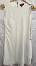 Ladies TED BAKER White Bolty Draped Tunic Dress Fringe UK 8 TED BAKER 1 CG E20