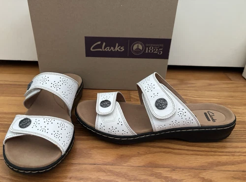 Clarks Liesa White 7 M nuovo con scatola morbido cuscino