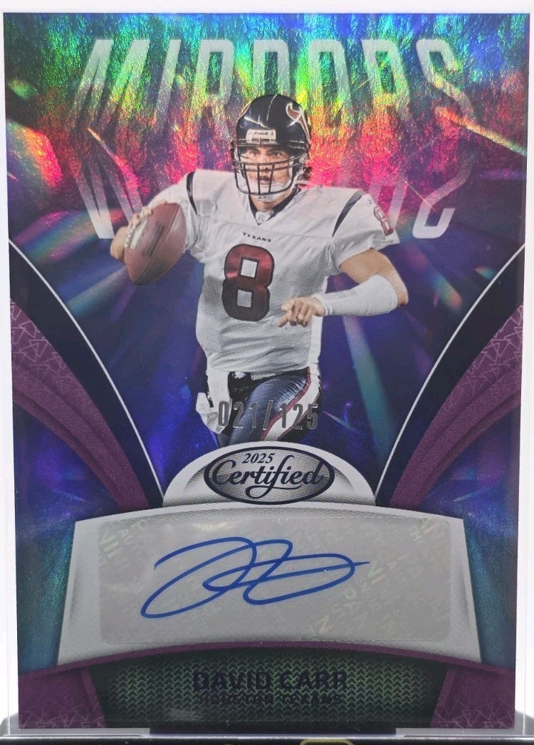 David Carr Purple Autograph /125 2025 Panini Certified Mirror Signatures #MS-DCA