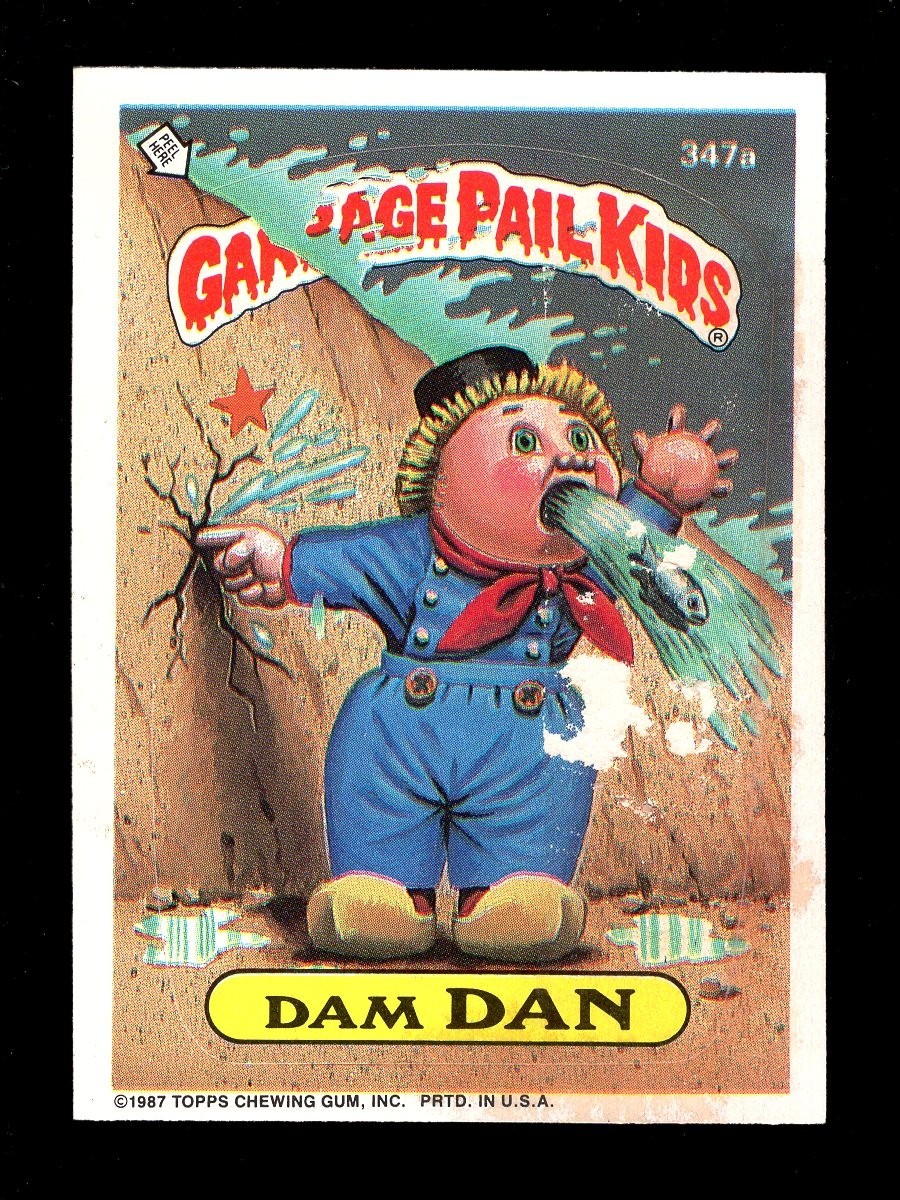 1987 TOPPS GARBAGE PAIL KIDS SERIES 9 347A DAM DAN