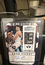 2020-21 Contenders Draft Picks  Autographs Yoeli Childs #113 Game Ticket Red 