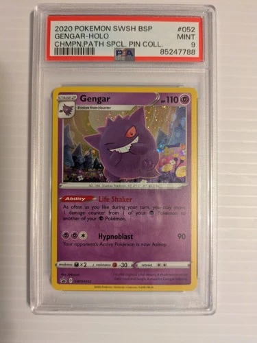 2020 POKEMON SWSH BLACK STAR PROMO #052 GENGAR-HOLO PSA 9