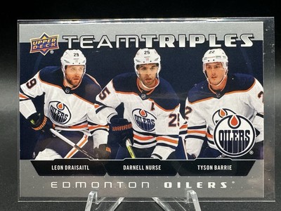 2021 Upper Deck Series 1 Team Triples Leon Draisaitl Darnell Nurse Tyson Barrie