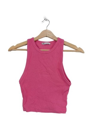 ZARA Cropped Top Damen Top Gr. DE 36 pink Casual-Look