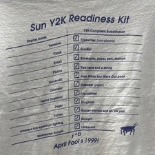 Vintage Y2K Sun Microsystems T-Shirt White Large Millennium Bug 1999