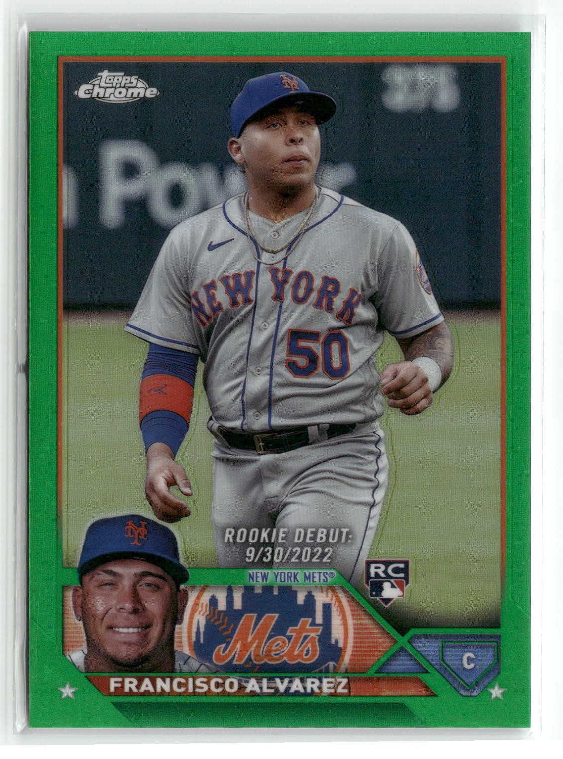 2023 Topps Chrome Update #USC103 Francisco Alvarez Green /99 New York Mets