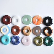2020 New high quality Assorted natural stone gogo donut charms pendants beads 18