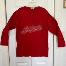 Rare Vintage 90's Genus Cleveland Indians Long Sleeve Shirt Large