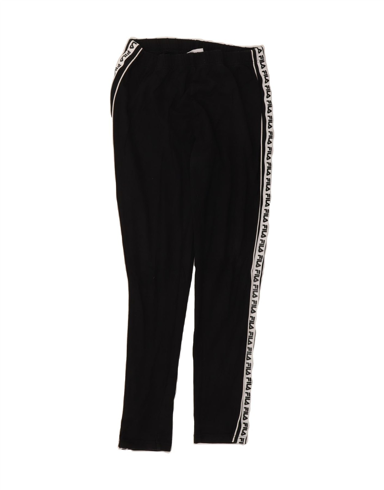 FILA Leggings Donna Grafici UK 14 Large Nero Cotone DR57