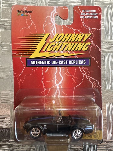 1999 Johnny Lightning Red Card 1965 Shelby Cobra 427 schwarz mit blauen Streifen
