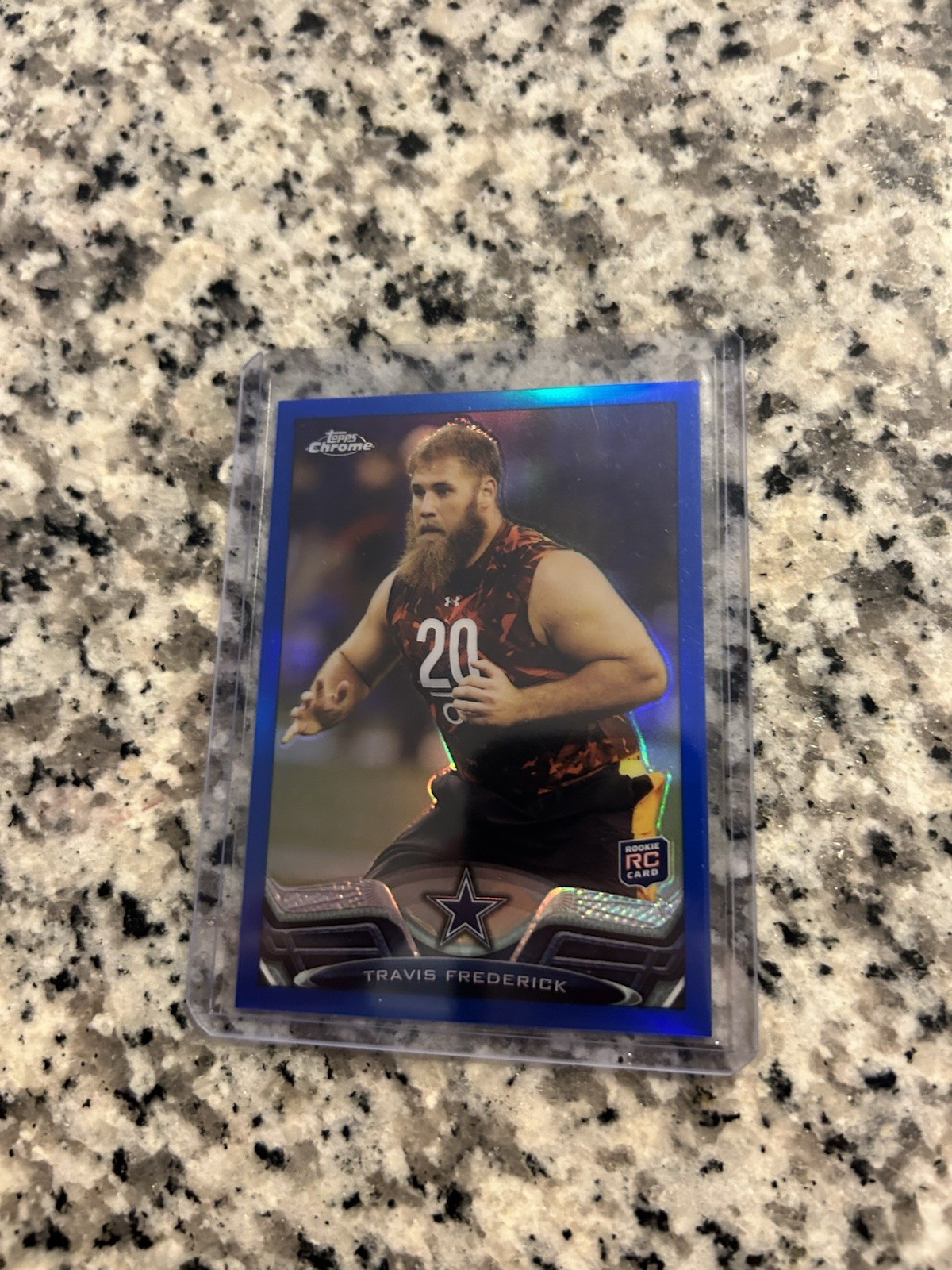 Travis Frederick Topps Chrome #157 Blue Refractor