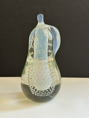 Murano Salviati Briefbeschwerer Birne Bullicante perlmutt groß 8,25" beschriftet - Bild 9 von 18