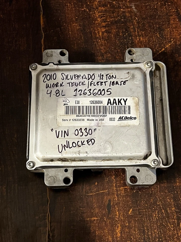 2010 Silverado 4.8L Ecm 12636005,AAKY,原始设备制造商无锁版 — 第 2/4 张图片
