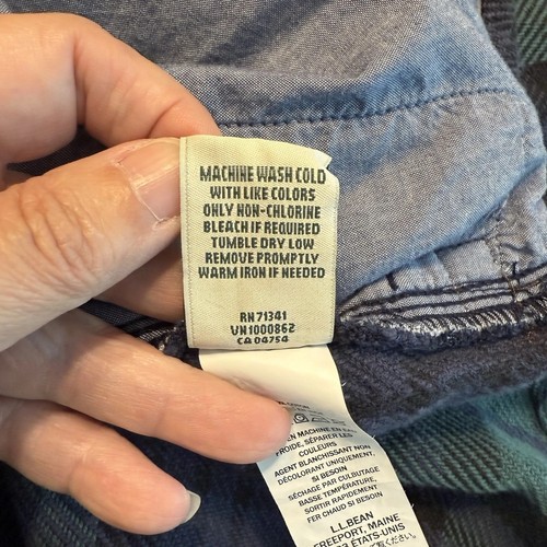 LL Bean Shacket Damen XL Chore Jacke grün blau kariert Camping Wandern gefüttert - Bild 11 von 11