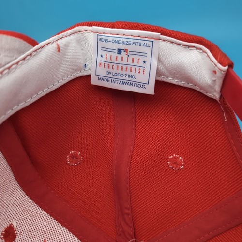 Vintage Philadelphia Phillies Snapback Hat Logo 7 Red 90s NWT Deadstock NOS TAGS - Picture 12 of 13