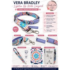 Vera Bradley Sunny Medallion Lighten Up Wide Lanyard NWT Key Ring ID Holder