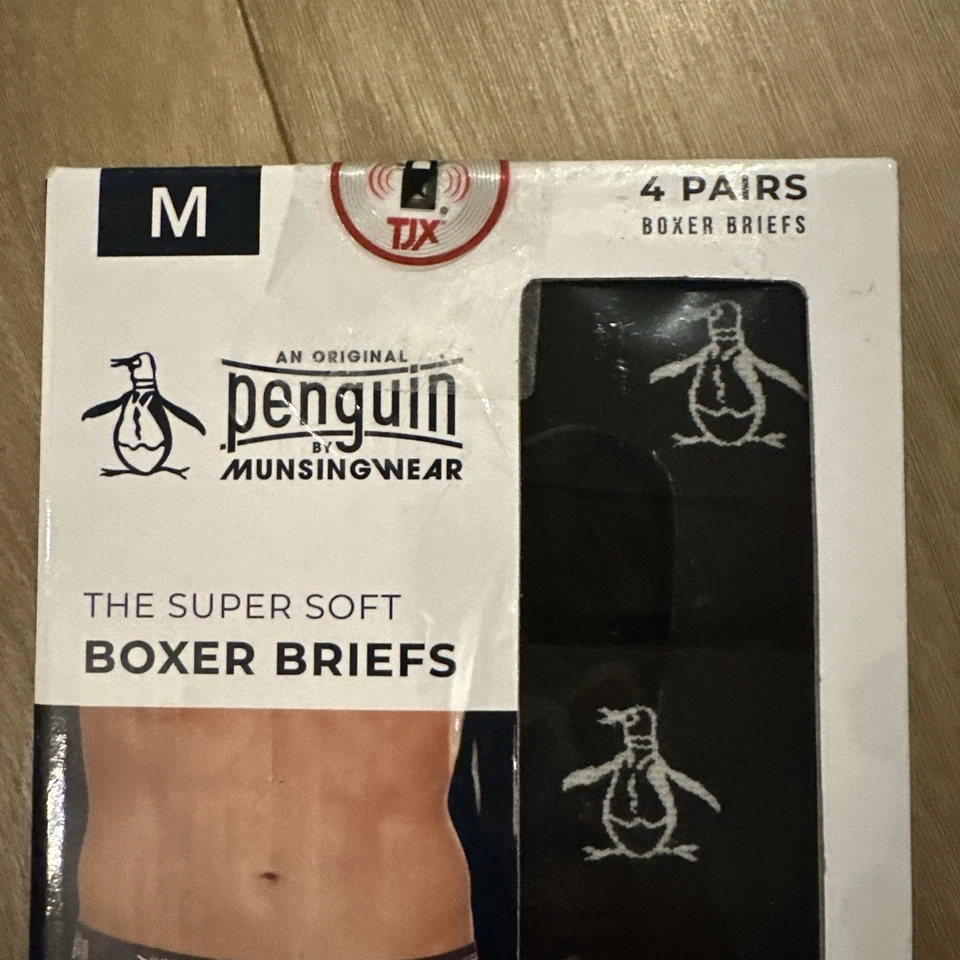 Calzoncillos boxer Penguin By Munsinger para hombre 4 pares cómodos sin etiquetas negros medianos Foto 3 de 4