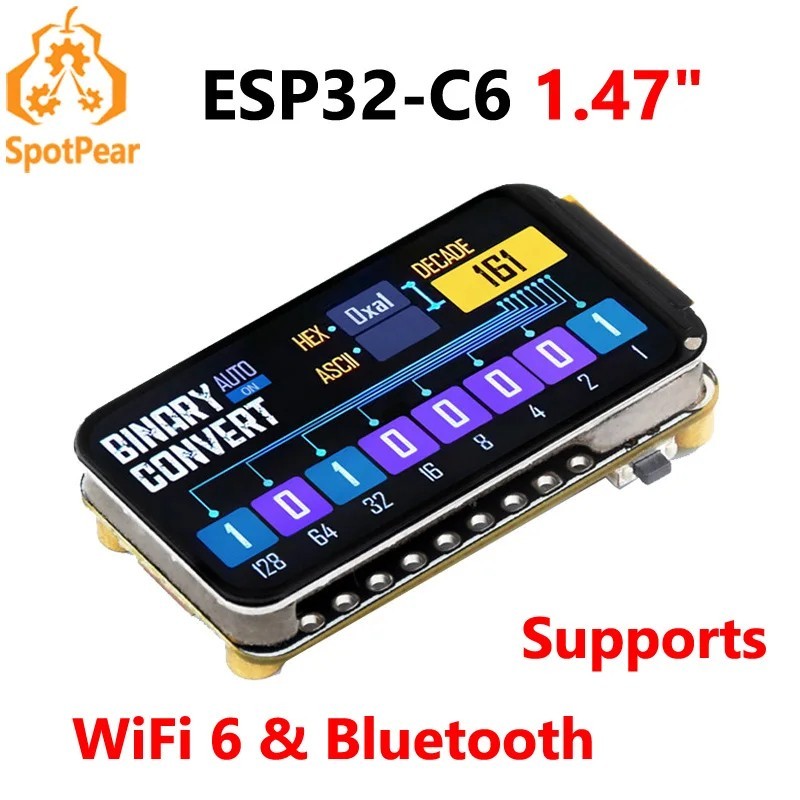 Waveshare ESP32-C6 1.47" Display Dev Board 172x320 WiFi 6 Bluetooth Type-C Touch