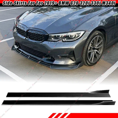 Gloss Black For 2019+ BMW G20 320i 330i M340i 3-Series Side Skirts Extension
