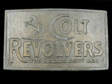 SJ01108 VINTAGE 1970s COLT REVOLVERS THE WORLD'S RIGHT ARM BELT BUCKLE